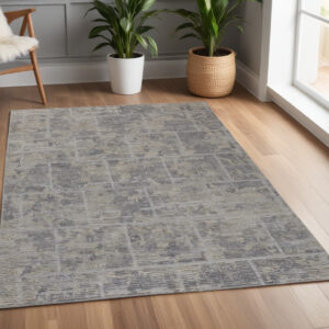 4' X 6' Gray and Ivory Abstract Hand Woven Area Rug