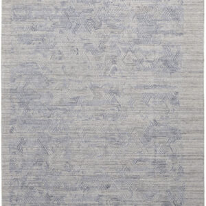 8' X 10' Gray And Blue Abstract Hand Woven Area Rug