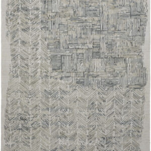 5' X 8' Green Blue And Ivory Abstract Hand Woven Area Rug