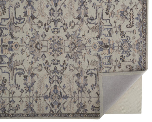 4' X 6' Ivory And Gray Wool Floral Tufted Handmade Stain Resistant Area Rug
