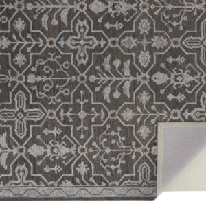 4' X 6' Gray Blue And Ivory Wool Floral Tufted Handmade Stain Resistant Area Rug