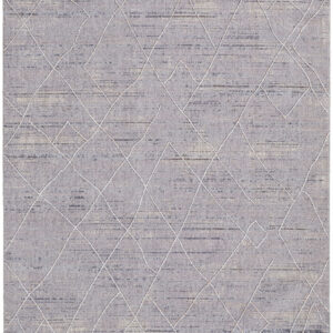 9' X 12' Gray Striped Power Loom Distressed Stain Resistant Area Rug