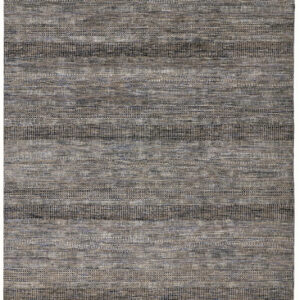 10' X 13' Gray Wool Striped Hand Knotted Area Rug