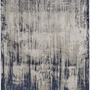 12' X 15' Tan Blue And Ivory Abstract Power Loom Distressed Area Rug