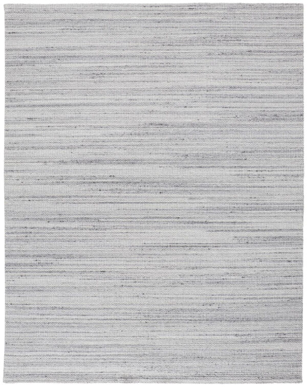 2' X 3' Silver Wool Hand Woven Stain Resistant Area Rug