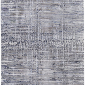2' X 3' Gray And Blue Abstract Stain Resistant Area Rug