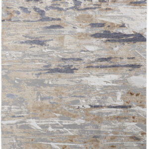 2' X 3' Tan Orange And Ivory Abstract Power Loom Distressed Area Rug