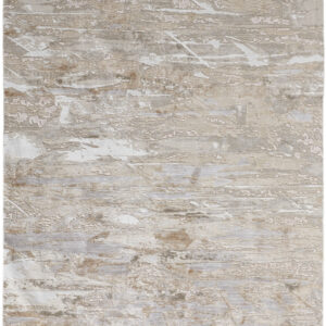 4' X 6' Tan And Ivory Abstract Power Loom Distressed Area Rug