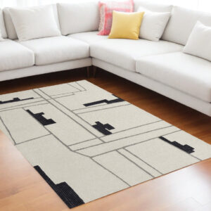 12' X 15' Gray and Ivory Wool Abstract Hand Tufted Area Rug