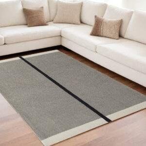 5' X 8' Brown and Black Abstract Geometric Hand Tufted Area Rug