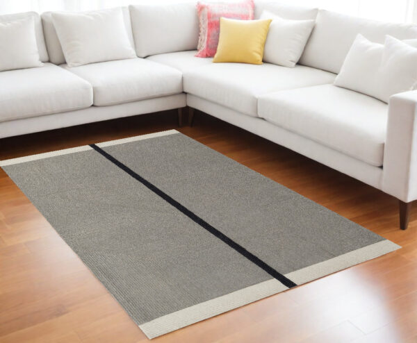 12' X 15' Black and Gray Wool Abstract Geometric Hand Tufted Area Rug