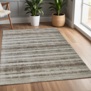 4' X 6' Tan and Ivory Abstract Hand Woven Area Rug