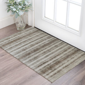 2' X 3' Tan Ivory And Brown Abstract Hand Woven Area Rug