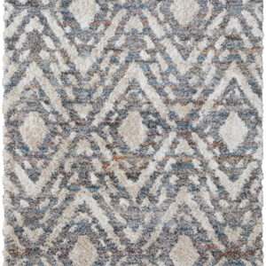 9' X 12' Ivory Gray And Taupe Geometric Power Loom Stain Resistant Area Rug