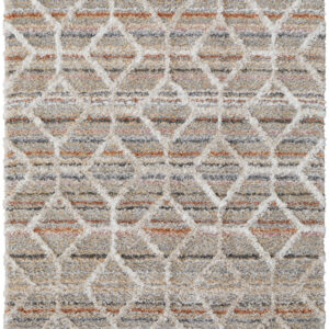 10' X 14' Tan Taupe And Ivory Geometric Power Loom Stain Resistant Area Rug