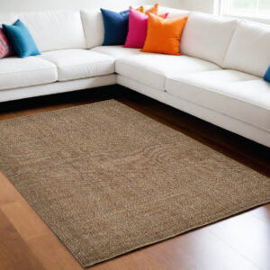 9' X 12' Brown Hand Woven Area Rug
