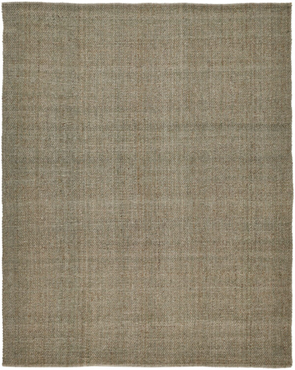 5' X 8' Green And Tan Hand Woven Area Rug