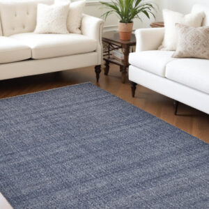 9' X 12' Blue Hand Woven Area Rug