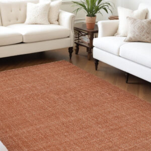 10' X 14' Orange Hand Woven Area Rug