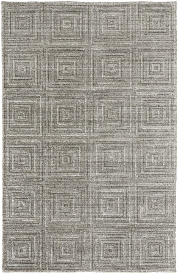 9' X 12' Gray And Silver Striped Hand Woven Area Rug