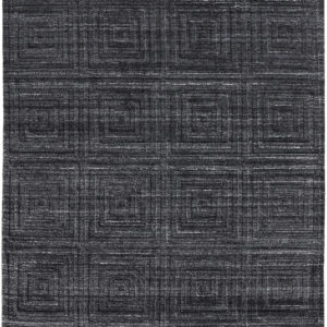 8' X 10' Gray And Black Striped Hand Woven Area Rug