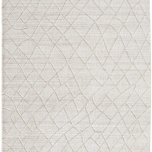8' X 10' Ivory And Gray Striped Hand Woven Area Rug