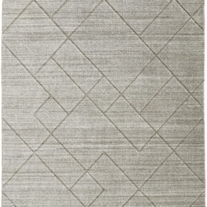8' X 10' Ivory And Silver Striped Hand Woven Area Rug