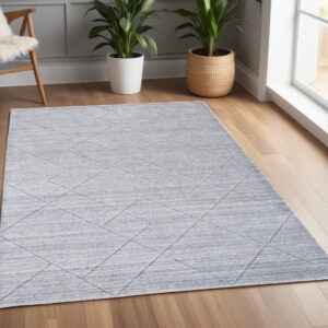 4' X 6' Gray Striped Hand Woven Area Rug