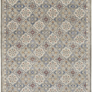 9' X 12' Taupe Ivory And Red Wool Patchwork Tufted Handmade Stain Resistant Area Rug