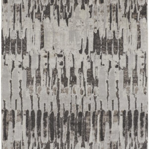 9' X 12' Ivory Brown And Gray Abstract Power Loom Stain Resistant Area Rug