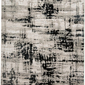 9' X 12' Black White And Gray Area Rug