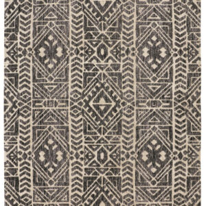 10' X 13' Gray Black And Ivory Striped Stain Resistant Area Rug