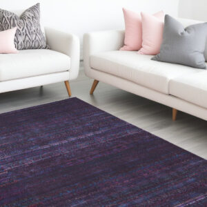 10' X 14' Blue And Purple Striped Power Loom Area Rug