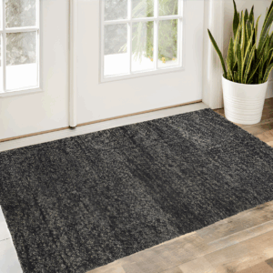 2' X 3' Gray and Black Wool Hand Woven Distressed Area Rug