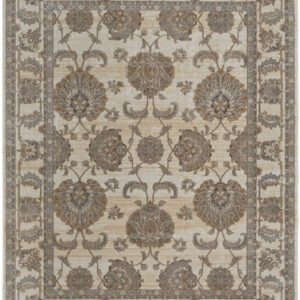 8' X 10' Tan Ivory And Brown Power Loom Area Rug