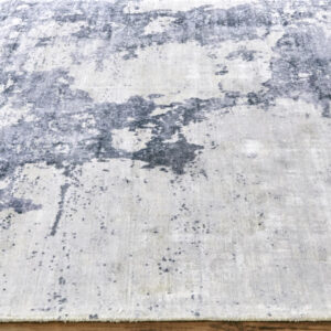 2' X 3' Blue Gray And Ivory Abstract Hand Woven Area Rug