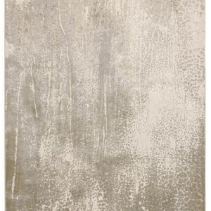 2' X 3' Ivory Gray And Gold Abstract Stain Resistant Area Rug