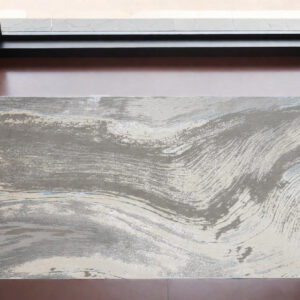 2' X 3' Gray and Ivory Abstract Power Loom Area Rug