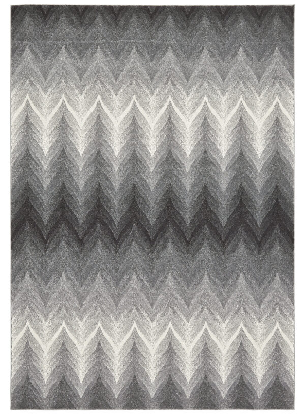 2' X 3' Gray And White Geometric Stain Resistant Area Rug