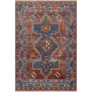 5' X 8' Red Southwestern Area Rug