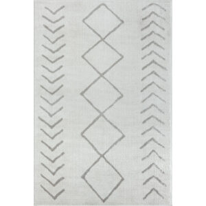 5' X 7' Cream Diamond Area Rug