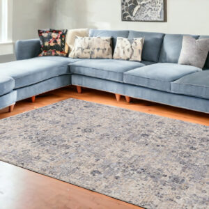 9' X 12' Gray Floral Area Rug