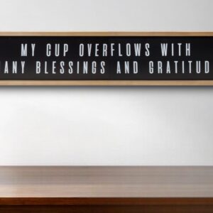 10" X 25" Natural Black And White Sentiment Plaque Wood Wall Decor