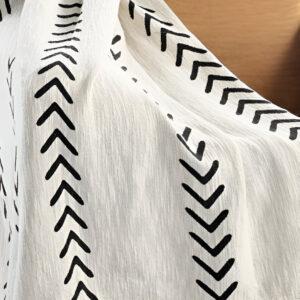 Black and White Woven Cotton Striped Throw Blanket
