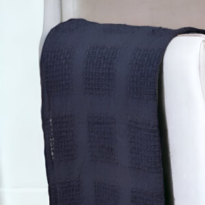 50" X 60" Blue Woven Cotton Throw Blanket with Tassels