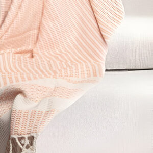 50" X 60" Orange Woven Cotton Striped Throw Blanket with Fringe