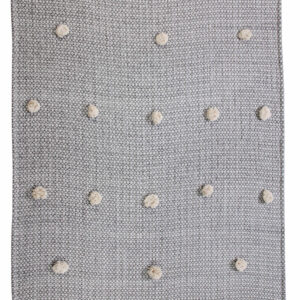 50" X 60" Gray Woven Cotton Houndstooth Throw Blanket with Pom Poms