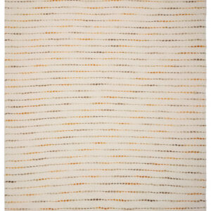 50" X 60" Cream Kantha Cotton Striped Throw Blanket with Embroidery