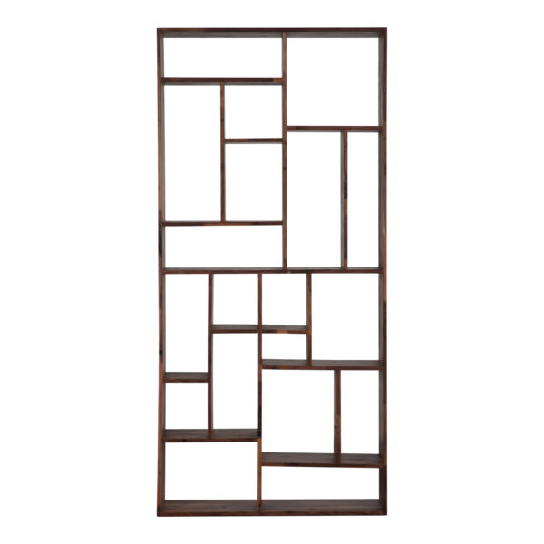 Brown And Natural Wood Ten Tier Bookcase