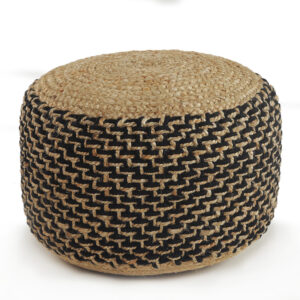 18" Tan Jute Ottoman